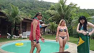 Sex in the Mansion with Snow White and Atriz Mike! Brazilian Orgy Fun.