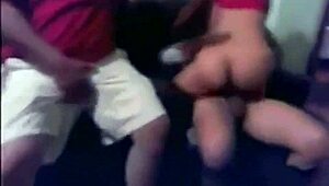 Crazy couple fucks in front of their friends with titty fuck and sucking