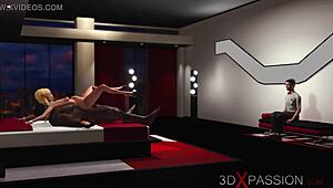 i can't believe this 3d blonde teen rides a huge black cock