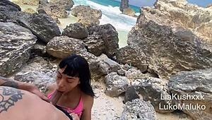 Teen Gets Her Tight Ass Pounded on the Beach Until We're Caught