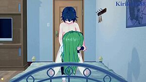 Maho, Karin, and Yuuki engage in intense creampie sex.