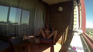 Sara Ray Masturbates In A Balcony For Everyone In Madrid To See