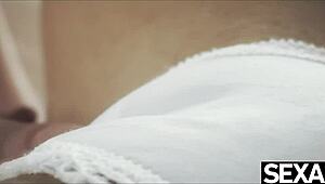 Beautiful blonde lesbians devour hot pussy in extreme close-up