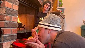 Ski Instructor's Soft Sweaty Feet Worshipped