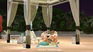 taylor and joe take sensual beach walk in 3d hentai preview