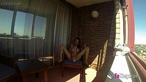 Sara Ray Masturbates In A Balcony For Everyone In Madrid To See