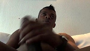 My black friend shows off his big cock to the escort