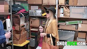 Scared Granddaughter and Lustful Grandma Fucked for Stealing