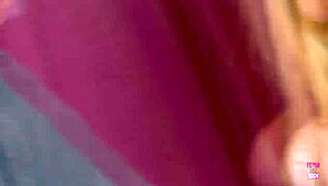 Stunning blonde bends over for doggy fucking