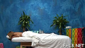 Intense Erotic Massage with Blowjob for Oiled Teen