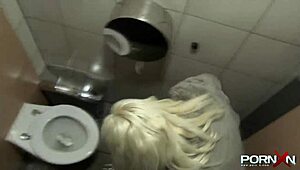 Mature blonde flashes panties and pisses in public spot. Outdoor hardcore with Pornxn star!