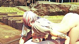 hey, check jin the femboy sucking big dick and getting anal creampie fun