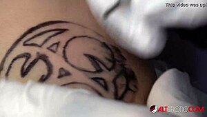 mara martinez gets her big tits tattooed and then gets fucked hard