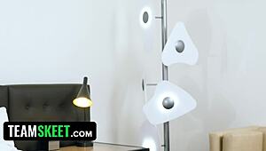 Amateur teen Octavia Red rides cowgirl and bends over in first porn scene.