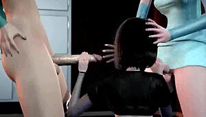 hey, mavis gets wild in a hotel threesome with elsa and anna! 😍