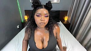 Thick black girl chats with white boy before casual hangout