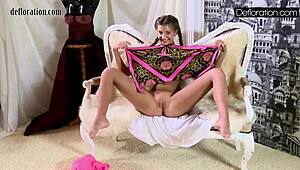 Russian Teen Virgin Shows Hot Masturbation in Pink Panties Casting