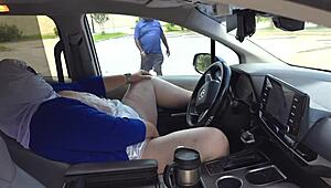 Caught Finger Fucking Myself in Car Publicly With No Panties