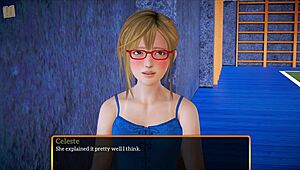 Blonde with small tits plays family game