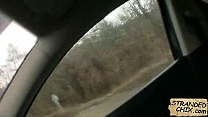 amazing teen gina devine’s 18+ pussy in pov pickup action! wow, what a hidden hitchhiker find!