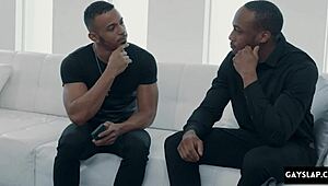 First time interracial gay experience with a big black cock.