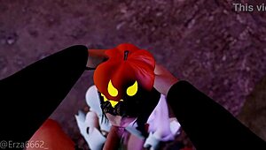 Little whore sucks big cock in 3D hentai animation