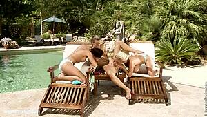 fistin action in poolside frolick with klada nevena and melanie