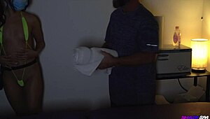 ever wonder what happens when an unscripted amateur handjob gets oily with clothes ripped off?