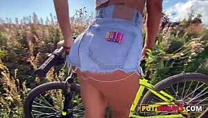 Tattooed Babe in Denim Shorts Gets Big Dick Up Her Ass