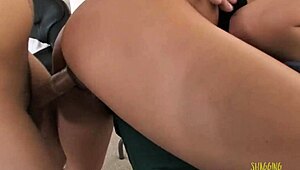 Masseuse with Big Boobs Eaten Out and Fucked Hard on Massage Table