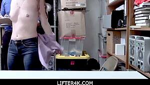 Lifter4k - LP Officer Mike Mancin Doggy Fucks Izzy Lush Tight Pussy From Behind. Hard Action Caught in Shop