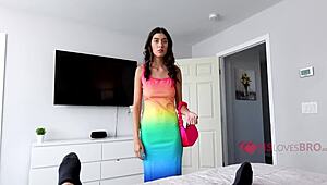 Step bro can't stop obsessing over his blooming step sis.