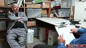 mall officer fucks teen shoplifter at work