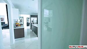 Classy MILF Stepmom Strokes Stepson's Cock Like a Total Pro.