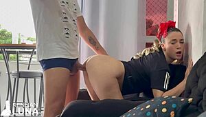 Skinny Wife Squirts While Deepthroating Monster Cock in Homemade Cuckold Clip