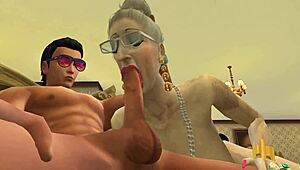 难以置信的优雅奶奶在模拟人生4奶奶款待中吸年轻鸡巴