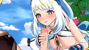 cute anime hentai video with creampie action 😍