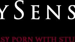 Holy crap, big cock shemale Foxxy pounds Aiden Ashley after a messy deepthroat!