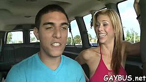 Two gay guys sucking cocks and bareback fucking in a casual hookup