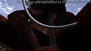 i watch black man fuck black woman at drive-in in second life.