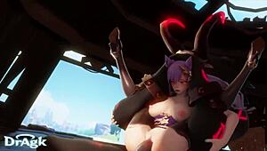 Hentai gallery featuring genshin impact group banging with big tits and pussy close-ups 📚