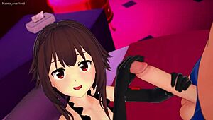 Megumin says, 'Let's play with big cock!'