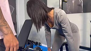 Hard sex at the gym with petite big ass ebony beauty Brittany Taylor, wow! 💪😍