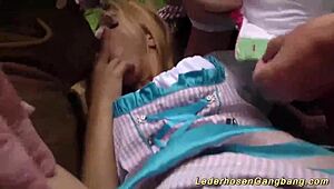 Hey, wanna join this wild German outdoor gangbang orgy?