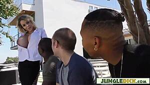 Milf Danielle Derek got slammed by stepson’s black friends in wild mmf.