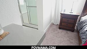 I can't resist fucking my horny stepmom's pussy in the bedroom POV