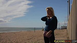 Beautiful blonde teen licks and deepthroats monster big black cock suggestively