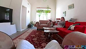 Milf's big natural tits bounce while stepson drills