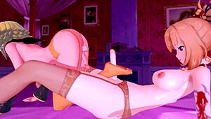 3D Hentai Futa Pounds Futa with Huge Ass and Long Legs in Garter