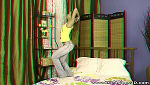 nicole teen 18+ spreads wide in bed like a gymnast, showing off for 3d porn films!